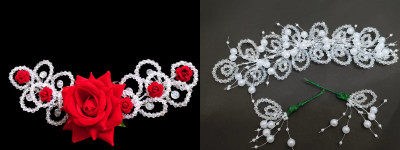 house of common Hair Accessory Tiara Head Band(Red, White)