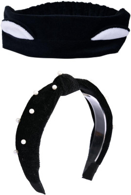 Munavi Elastic Rubber Hair Band hair combo(Black, Black)