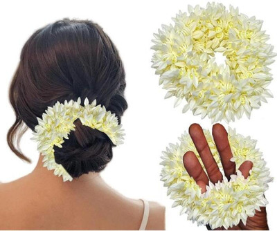 house of common Artificial flower Gajra Hair Accessories Reuseble (Pack of 2) Hair Accessory Set(White)