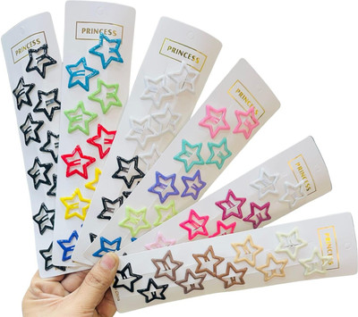 bohara Star Shape Hair Clips for Girls Tic Tac Clip(Multicolor)