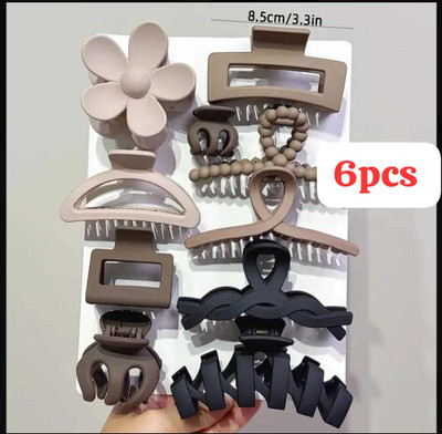 Prityka Beauty Matte Hair Claw Clip Clutcher Accessories For Women & Girls Hair Claw 6p Hair Claw(Multicolor)