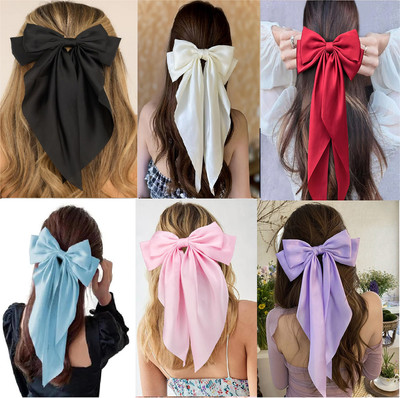 VRAJDRA DOUBLE LAYER HAIRBOW CLIP[ PACK OF 6] Hair Clip(Black, Purple, Pink, White, Maroon, Blue)