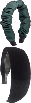 Munavi Elastic Rubber Hair Band hair combo(Green, Black)
