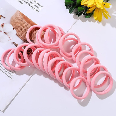 Diversa Elastic Hair Rubber Bands Cotton Ties For Girls and Women (With Box) Rubber Band(Pink)