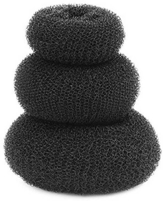 Sharum Crafts Hair Donut 3pc hair combo(Black)