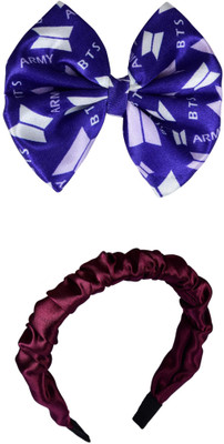 Munavi Elastic Rubber Hair Band hair combo(Blue, Maroon)