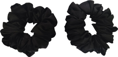 clazzik Scrunchies for Women | Scrunchies Hair Accessory | Black Scrunchies Rubber Band(Black)