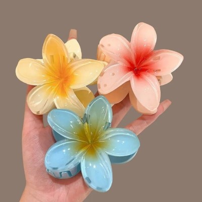 Amirah 3 pcs Hawaiian Flower Hair Clips for Women Flower Hair Claw Clips Hair Claw(Multicolor)