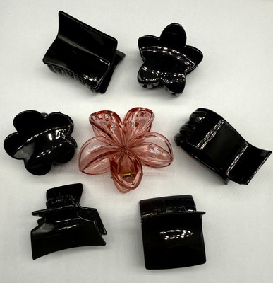 Yumi hand crafted Yumi 6 pcs Clucher with free Clucher for Gorls & Women For Regular use Hair Clip(Black)