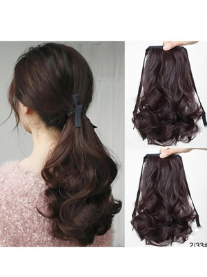 ALX 10 INCH BROWN BEAUTIFUL INSTANT STYLE DRAWSTRING PONYTAIL ACCESSORY Hair Stamp(Brown)