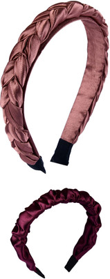 Munavi Elastic Rubber Hair Band hair combo(Brown, Maroon)