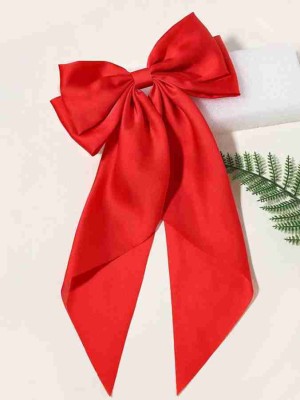 RimR Scarf Hair Bow Clip (Red) Hair Clip(Red)