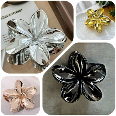 Glamezone Flower Shape Plastic Claw Clip Clutcher for Girls and Women Hair Claw(Multicolor)