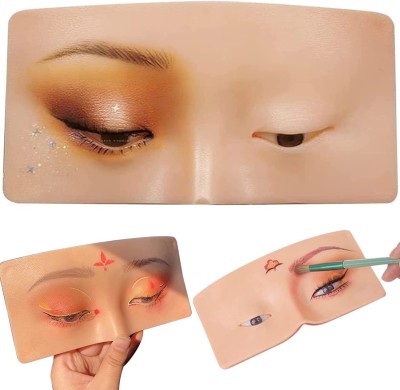 Ritzkart Practice Dummy Eye Mask Board Skin Face Solution Makeup Silicone Mannequin Hair Accessory Set(Brown)