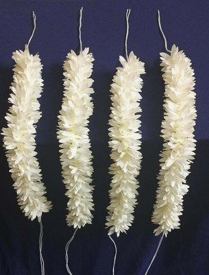 VIVIAN Artificial gajra for hair bun juda accessories jasmine for women pack of 4 pcs. Bun(White)