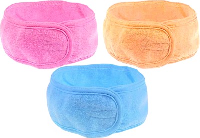 Inoin Adjustable Facial Band for Women and Men Makeup, Parlor Accessories Set of 3 Head Band(Multicolor)