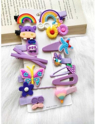 house of common Baby Purple colour Hair Clips Pack of 14 Hair Clip Hair Clip(Purple)