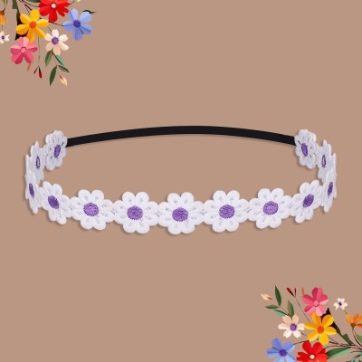 SYGA Baby Girl Flower Headband Soft & Thin Elastic Stretchable Hairband for 0-3 Years Head Band(Purple)