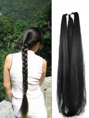 Hogtong trendy hair extension hairstyle black for women Braid Extension(Black)