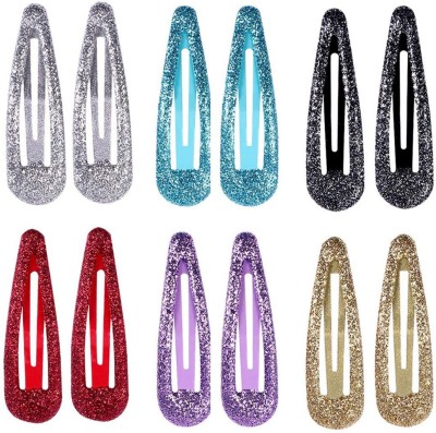 Myra Collection Metal Hair Tik Tak Pins Glitter Hair Clip Hair Barrettes for Girls (Multicolor) Tic Tac Clip(Multicolor)