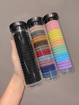 glamvibe Pack of 3 Elastic Rubber Band For Ponyties Hairstyle Rubber Band For Girls&women Rubber Band(Multicolor)