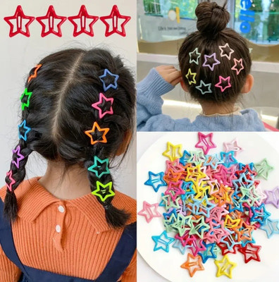 Blubby 20-Pack Star-Shaped Hair Clips for Girls and Women Hair Pin(Multicolor)