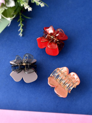 Silvermerc Designs Set of 3 Multi Colored Claw Clip Hair Claw(Multicolor)