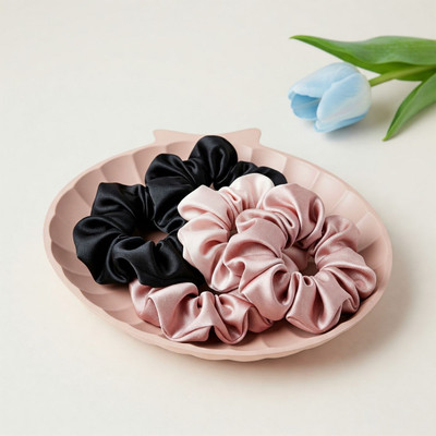 Mueras Satin Silk Hair Scrunchies for Women and Girls Rubber Band(Multicolor)