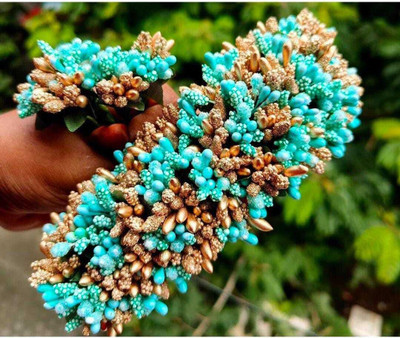 house of common Artificial flower for hair veni gajra brooch bridal accessories set Hair Accessory Set(Blue)