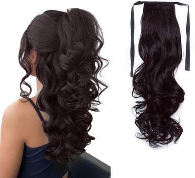 Views Synthetic Wavy Brown  Pieces Wig Fluffy Ribbon  Extensions Hair Extension