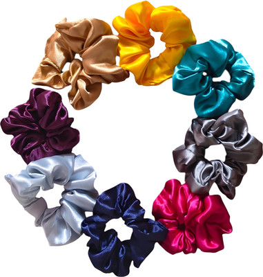 Harsiddhi U And Me Scrunchie For Girls/Women(Pack of 8)Rubber Band Anti Hair Breakage Hair Band(Multicolor)
