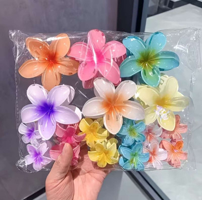 Rasa Pack of 18 Pcs flower clutcher flower clip Combo Hair Clutcher C Hair Claw(Multicolor)