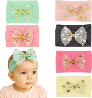 RosaStella 6 PCS Headbands Elastic Polka Dot Hair Accessory for Baby Girls and Kids Head Band(Multicolor)