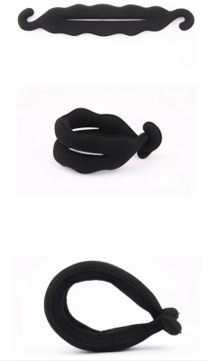 vohaira Magic Topsy Tail Hair Braid Ponytail Twist Styling Maker Clip Tool Black Bun Hair Accessory Set(Black)