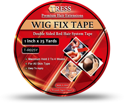 TRESS Red Transparent  Patch System Double Side Tape WaterProof-25 Meter (Pack-1) Hair Extension
