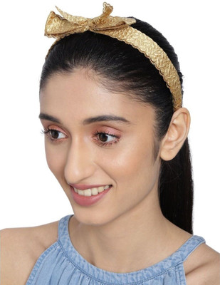 Dressberry Gold-Toned with knot stylish Hairband Hair Band(Gold)