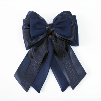 Bella Luxe By NIRAT Luxury Bow Clip Multi layers Satin Ribbon Organza Stylish Hair Clip Accessory Hair Clip(Blue)