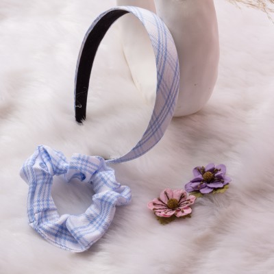 àLa moda Trendy and Contemporary Hairband with a matching hair rubber band Head Band(Blue)