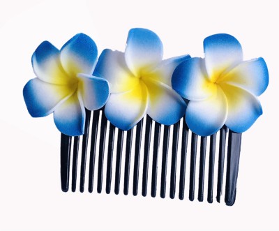 GadinFashion Artificial Flower Juda Comb, Side Comb/Clips For Women Bun(Blue)