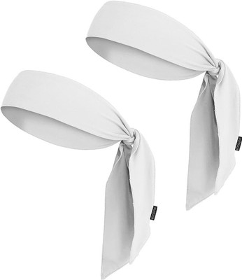 plutoprom PACK OF 2 MULTI ALL SPOTS ACTIVITES TIE HEADBANDS WRISTBAND MAN & WOMAN. Head Band(White)