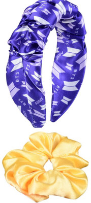 Munavi Elastic Rubber Hair Band hair combo(Blue, Yellow)