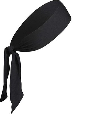PAROPKAR Sport Hairband for Unisex Non Slip Moisture Wicking Tie Headband for all Sports Head Band(Black)