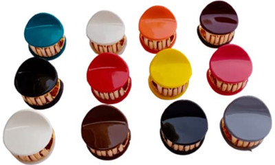 Freebies Glossy Multicolor Mini Hair Clutcher Clips for Women, Small Round Clip Pack of 6 Hair Clip(Multicolor)