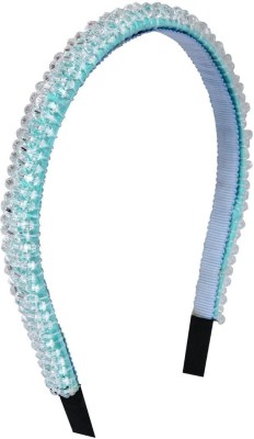 NNR Women's Party Wear Hand Crafted Crystal Sea Green Hair Bands Head Band(Green)