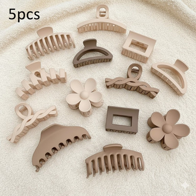 Prityka Beauty Korean Style Hair Claw Clip Non-Slip Hair Clutcher For Women & Girls 5p Hair Claw(Multicolor)