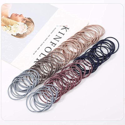 Rubela Thin Sleek Pastel Colors Elastic Hair Bands For Women & Girls (Pack of 50) Rubber Band(Multicolor)