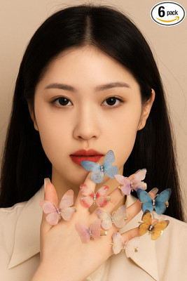 HNB23 Colorful Butterfly Hair Clip Set (Pack of 6) – Stylish Fancy Hair Accessories Hair Clip(Multicolor)