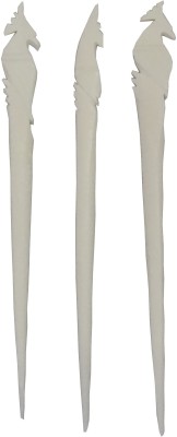 STECRAFTY Sea Shell Hair Stick,Juda Pin for Ladies pack of 3 Bun Stick(White)