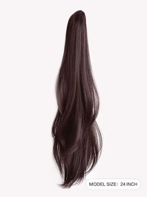 Rizi Curly Wavy Drawstring Ponytail Soft Silk Fibers Natural 40CM Brown Color maya2a Braid Extension(Brown)