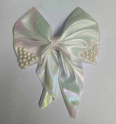 AALIYA INTERNATIONAL Hair Bow Girls Women Cute Pearl Stud Bow Clips 1 Pcs Hair Clip(White)